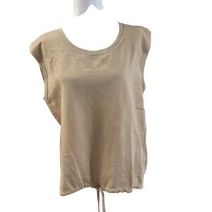 The Sweatshirt Project NWT Sleeveless Tan‎ Woman’s Top Sz M (MSRP $24.99)